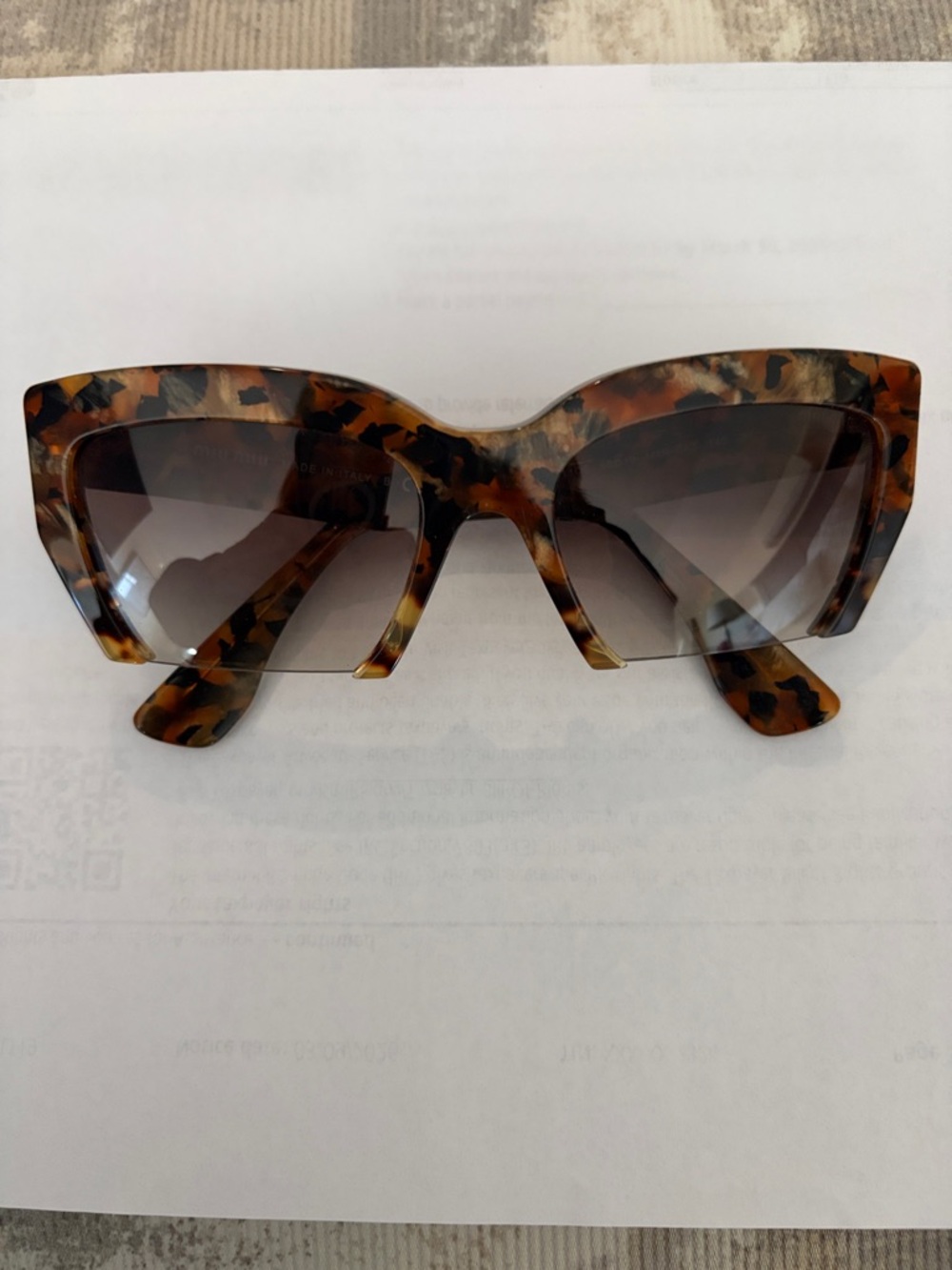 Miu Miu Tortoiseshell Cat Eye Sunglasses - Brown/Black